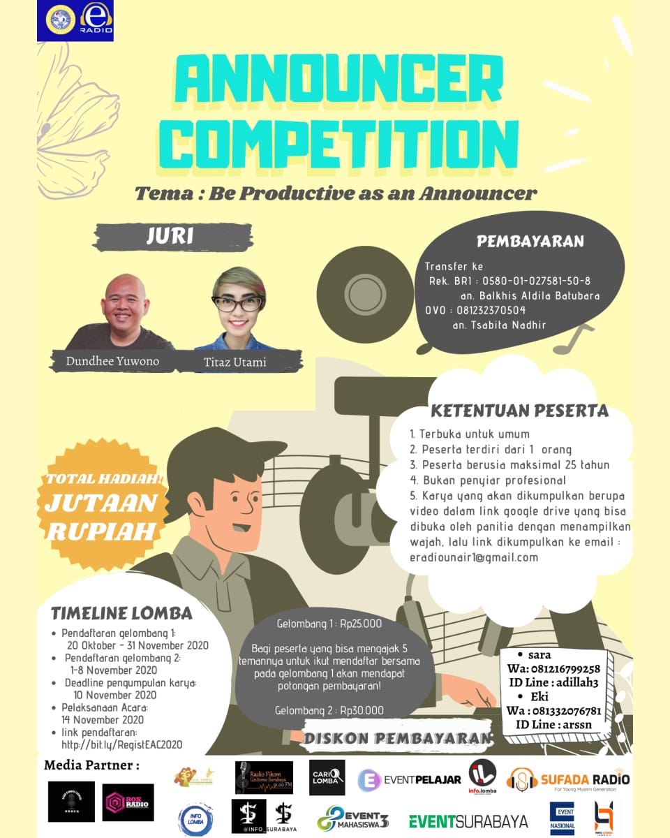 E RADIO ANNOUNCER COMPETITION 2020 Poster