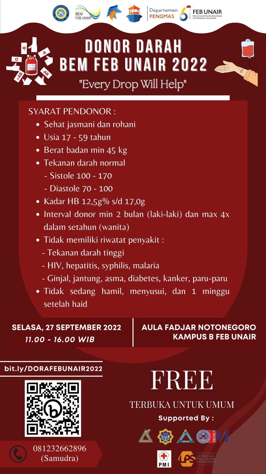 27 Sep 2022 Donor Darah BEM FEB UA