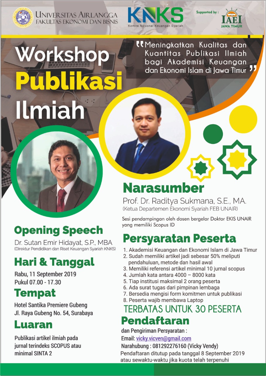 Workshop Publikasi Ilmiah KNKS FEB UNAIR 11 Sep 2019